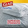 Glad ForceFlex OdorShield 13 Gallon Kitchen Trash Bag, 23.75" x 25.4", Low Density, 0.72 mil, Gray, 120 Bags/Box (79158)~#|#~354DE564-E6C2-4ED2-8E0E5C28032CE1A5_sc7