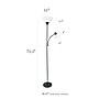 Simple Designs 71.50" LED Floor Lamp with Reading Light, Black (LF2000-BLK)~#|#~35528F12-EB6B-4B09-BED13C937B2535E6_sc7