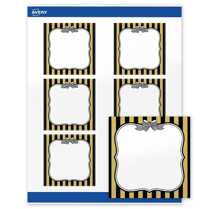 Avery Square Laser/Inkjet Multipurpose Labels, 3" x 3", White, 60/Pack (19479370941) image 1