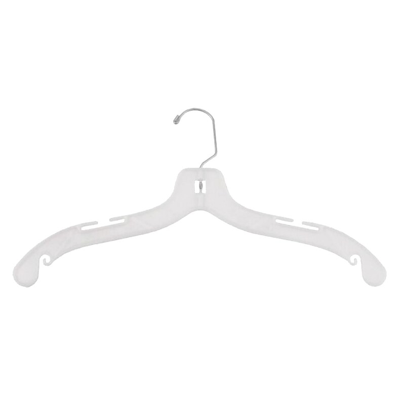 Nahanco 19" Plastic Heavy Weight Shirt Hanger, White, 100/Carton (1900) image 1