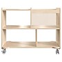 Flash Furniture Bright Beginnings Mobile 4-Section Storage Cart, 24.5"H x 31.5"W x 15.75"D, Brown (MK-KE24251-GG)~#|#~355D5F04-5615-4880-A9E7BD80048053FE_sc7