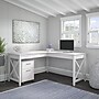 Bush Furniture Key West 60"W L-Shaped Desk, Pure White Oak (KWD160WT-03)~#|#~355EB459-7340-4ED1-8F160EC6BD51AD37_sc7