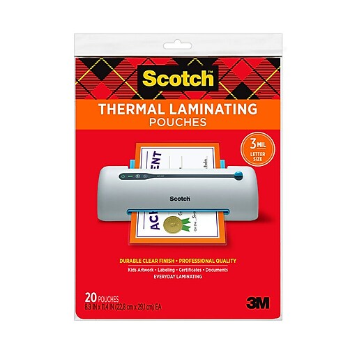 Staples Thermal Laminating Pouches, Letter Size, 3 Mil, 50/Pack  (5200507/5200525)