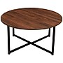 Household Essentials Jamestown 31.5"Dia. Laminate Round Coffee Table, Mid-Century Walnut/Black (8129-1)~#|#~355F2DBE-40BB-47D1-A492B62E9E225C2F_sc7