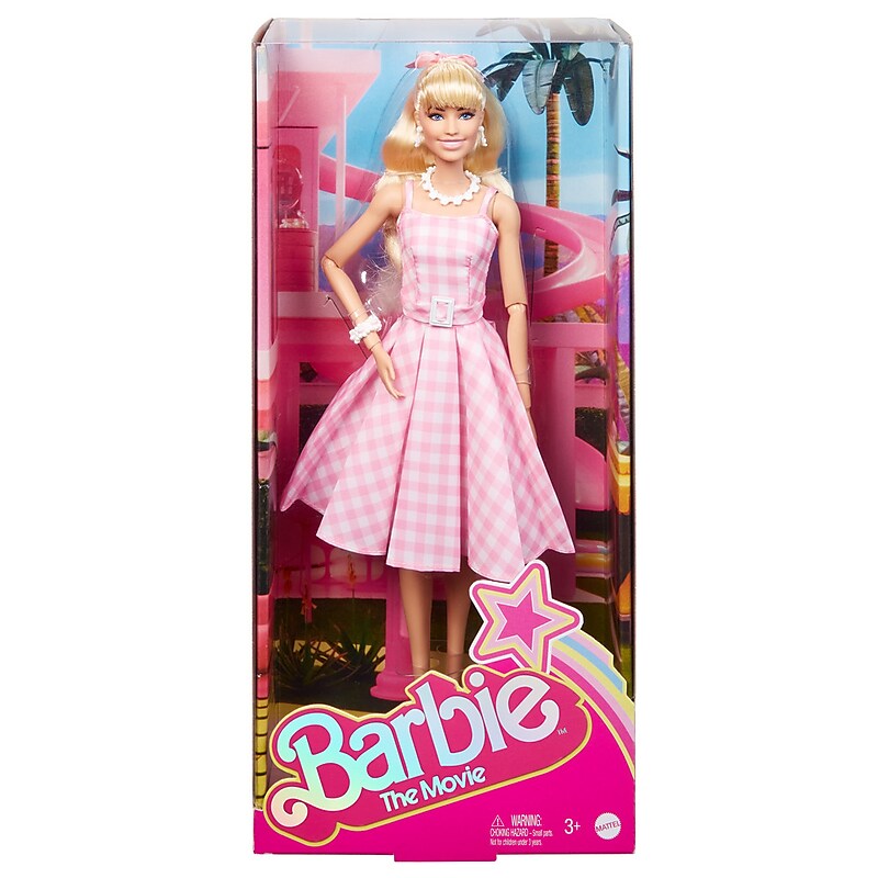Mattel Barbie The Movie Barbie Doll, Pink Gingham Dress (HPJ96) image 1