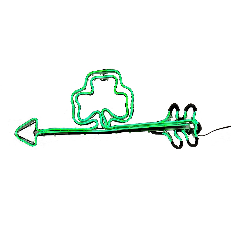 National Tree Company 20" Green Neon Style Shamrock Decoration (DF-22010002C-1) image 1