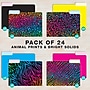 Global Printed Products Heavy Duty Interior File Folders, 1/3-Cut Tab, Letter Size, Paper Stock, Animal Print, 24/Pack~#|#~35728BC1-7432-4180-9AE40C97A5F32A15_sc7