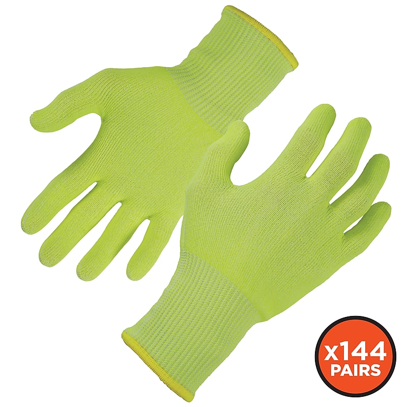 Ergodyne ProFlex 7040 Seamless Knit Cut Resistant Gloves, Food Safe, ANSI A4, Lime, Small, 144 Pairs (18022) image 1