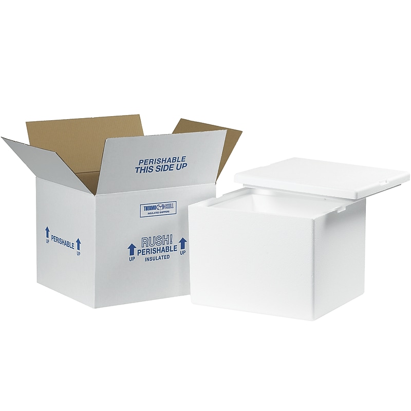 12" x 10" x 9" Insulated Shipping Containers, White (229C) image 1