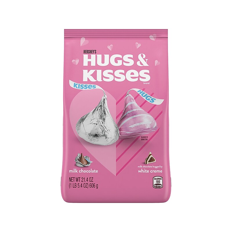 Hershey's Hugs & Kisses Assorted Valentine's Chocolate Candies, 21.4 oz. (34000-45527) image 1