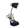 Simple Designs Gooseneck Organizer LED Desk Lamp, 18.50", with iPad Tablet Stand and Charging Outlet, Black (LD1057-BLK )~#|#~3581E7AD-EC6B-4E8D-9DF5B35196CE9172_sc7