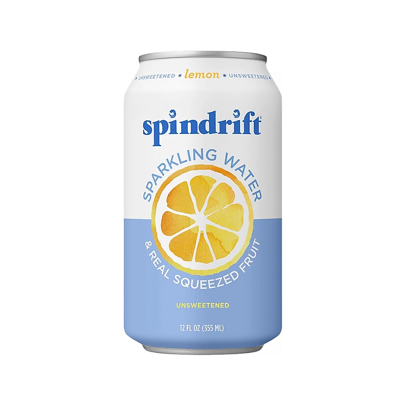 Spindrift Lemon Flavored Sparkling Water, 12 oz., 24 Cans/Carton (0-4108-0004) image 1