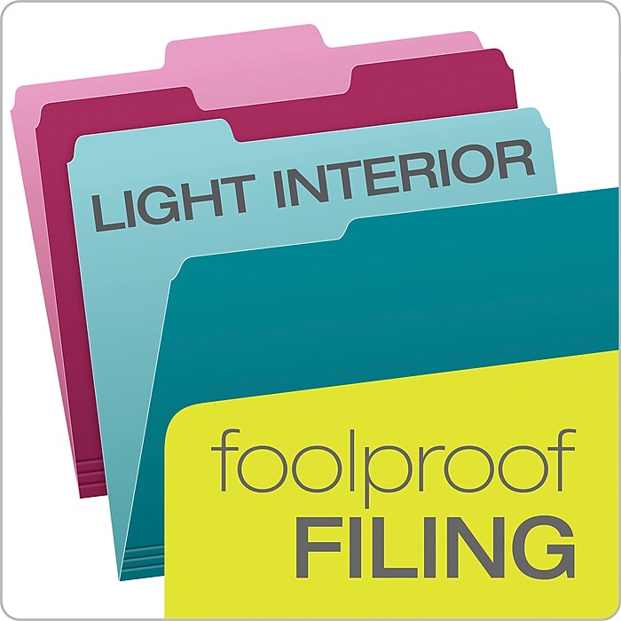 Pendaflex File Folder, 1-Tab, Assorted, Letter Size, Assorted