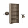Bush Furniture Cabot 66"H 5-Shelf Bookcase with Adjustable Shelves, Ash Gray (WC31266)~#|#~358A912E-C812-489F-9AFEBDA5259C3AF8_sc7