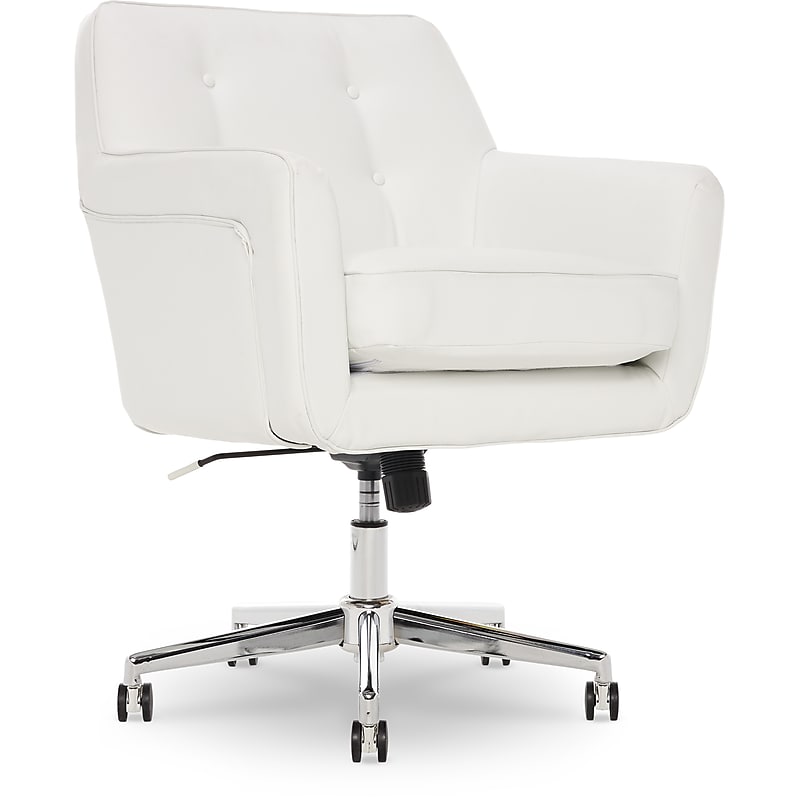Serta Style Ashland Faux Leather Swivel Computer and Desk Chair, White (47140E) image 1