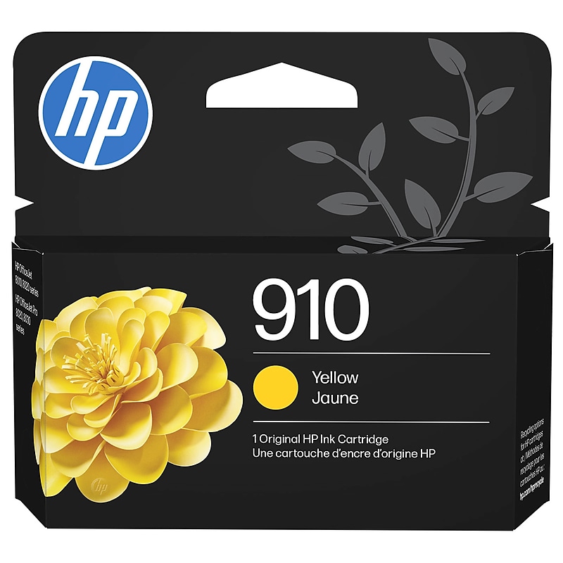 HP 910 Yellow Standard Yield Ink Cartridge, Prints Up to 315 Pages (3YL60AN#140) image 1