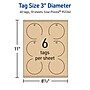 Avery 3" Diameter  Blank Price & Merchandise Tags, Kraft Brown, 60/Carton (95334-KMT10)~#|#~3593D95D-7437-4FEA-A90F7E20A774408E_sc7