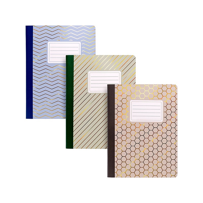 Pukka Pad Haze Composition Notebooks, 7.5" x 8.75", College-Ruled, 70 Sheets, Assorted Colors, 3/Pack (9976(AST)-HZE) image 1