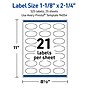 Avery Oval Laser Multipurpose Labels, 1-1/8" x 2-1/4", White, 525/Pack (19479399185)~#|#~359FC4A6-5B7E-43DE-8A4ADAB7FA68ECF6_sc7