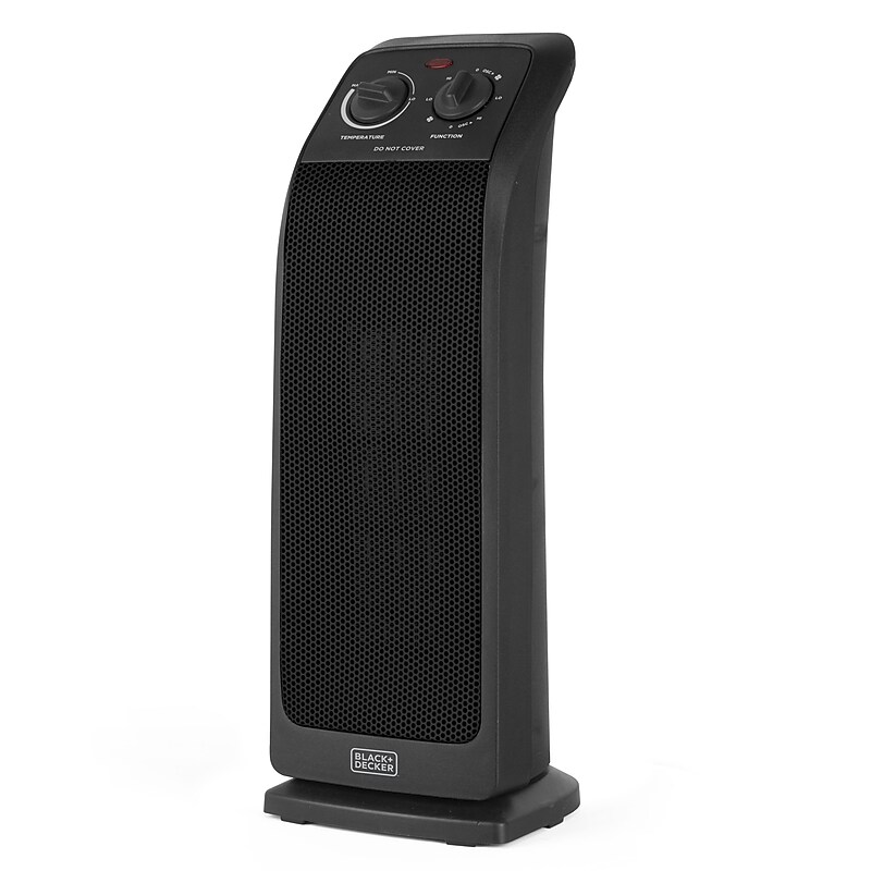 Black & Decker 1500-Watt Portable Ceramic Electric Tower Heater, Black (BHTC571) image 1