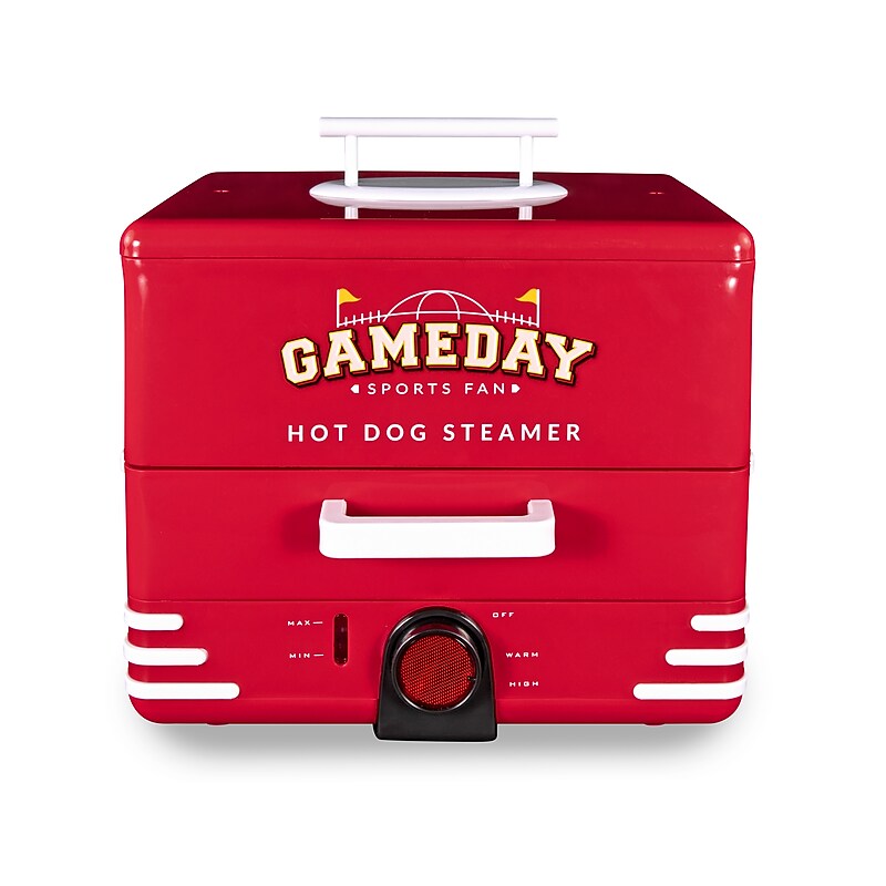Nostalgia Game Day 4.5-Quart Hot Dog Steamer, Red (GDHDS206RDSL) image 1
