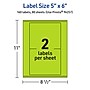 Avery Rectangle Multipurpose Labels, 5" x 6", Bright Green, 160/Box (94257)~#|#~35A87602-8C8B-4706-A7964260F2765CE2_sc7