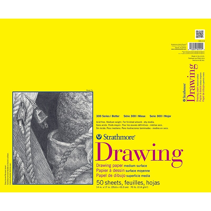 Strathmore 300 Series 14" x 17" Drawing Sketch Pad, 50 Sheets/Pad (STTP3401141) image 1