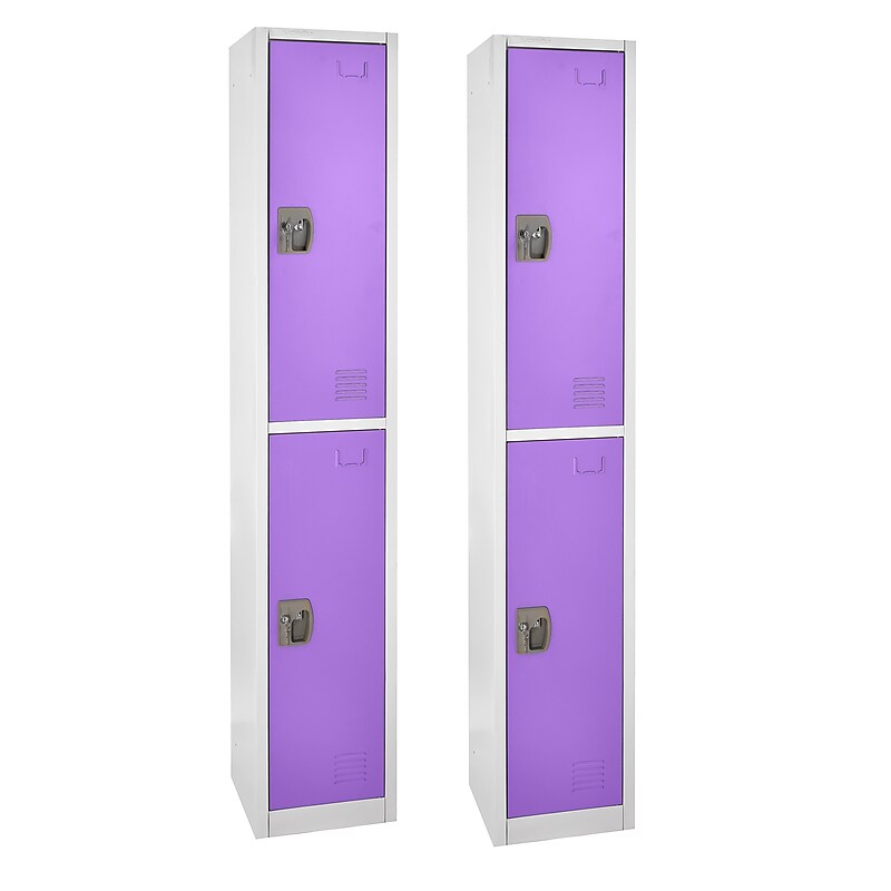 AdirOffice 72'' 2-Tier Purple Storage Locker, 2/Pack (629-202-PUR-2PK) image 1