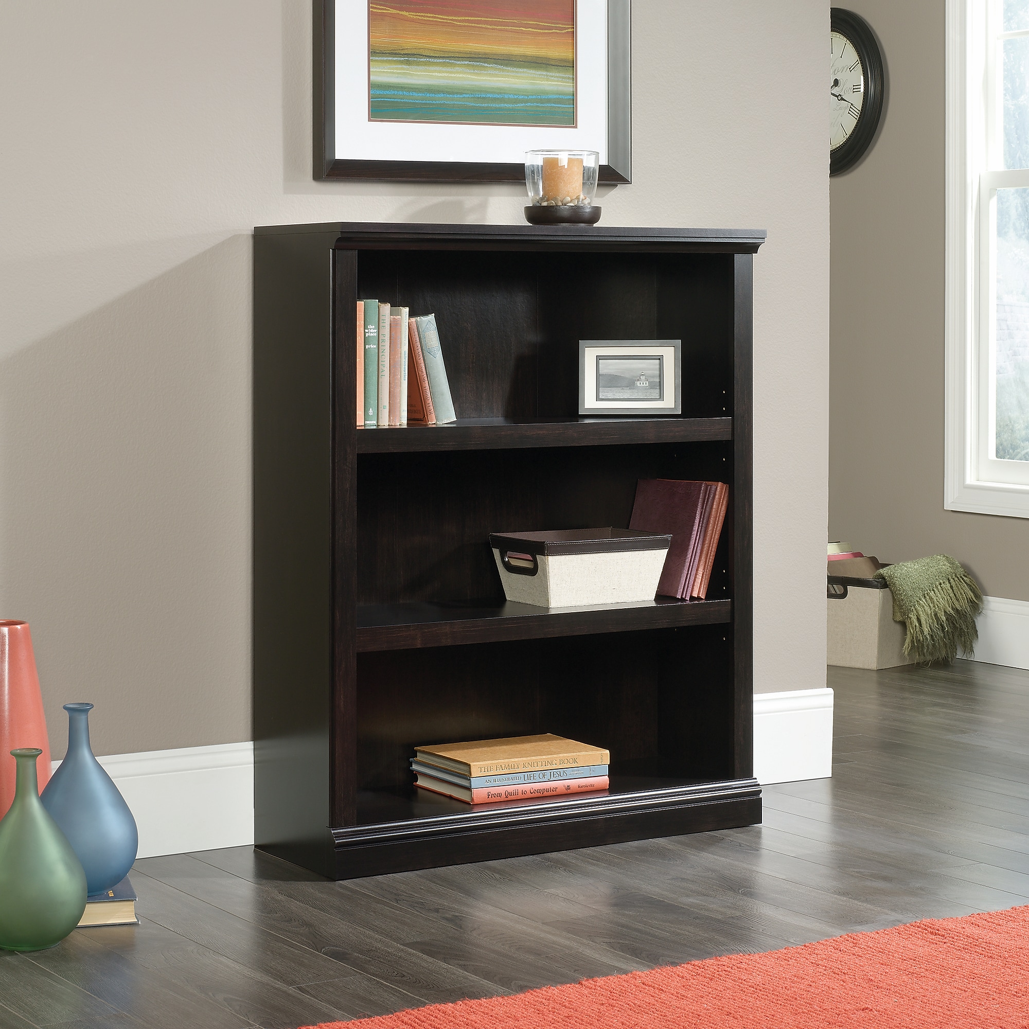Sauder Select 44″H 3-Shelf Bookcase, Estate Black (420175) Sansujyuku sansujyuku.com