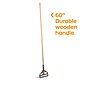 Coastwide Professional™ 60" Side Gate Wood Wet Mop Handle, Plastic Head (CW61061-CC)~#|#~35B77139-0336-4961-A647880D28CDB728_sc7