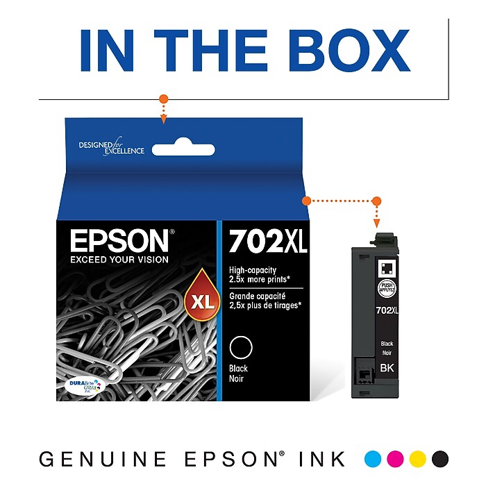 Epson T702XL Black High Yield Ink Cartridge (T702XL120-S) | Staples