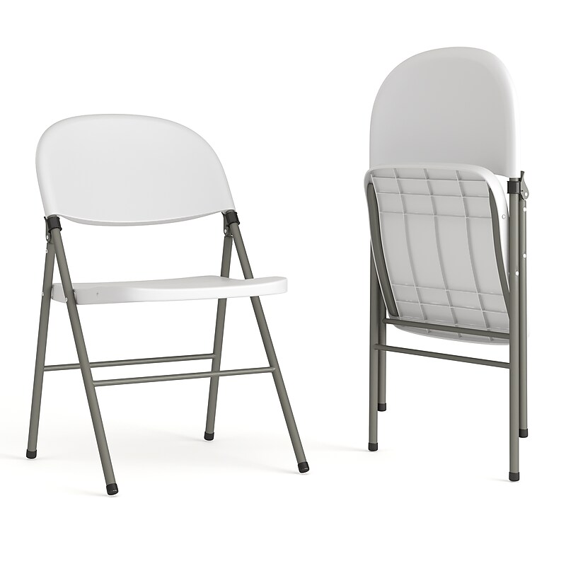 Flash Furniture HERCULES Series Plastic Folding Chair, White, 2/Pack (2DADYCD70WH) image 1