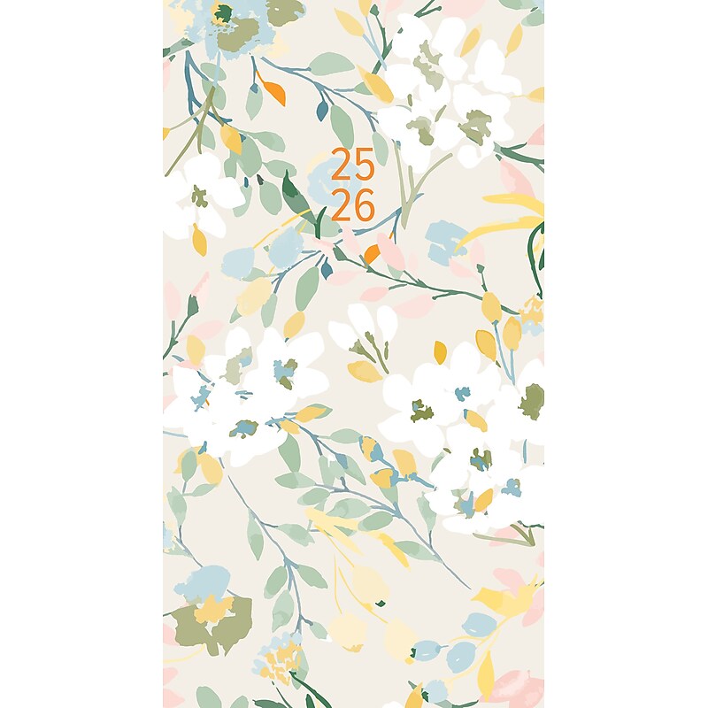 2025-2026 Willow Creek Feminine Floral 3.5" x 6.5" Calendar Year Yearly Planner, Paperboard Cover (46975) image 1