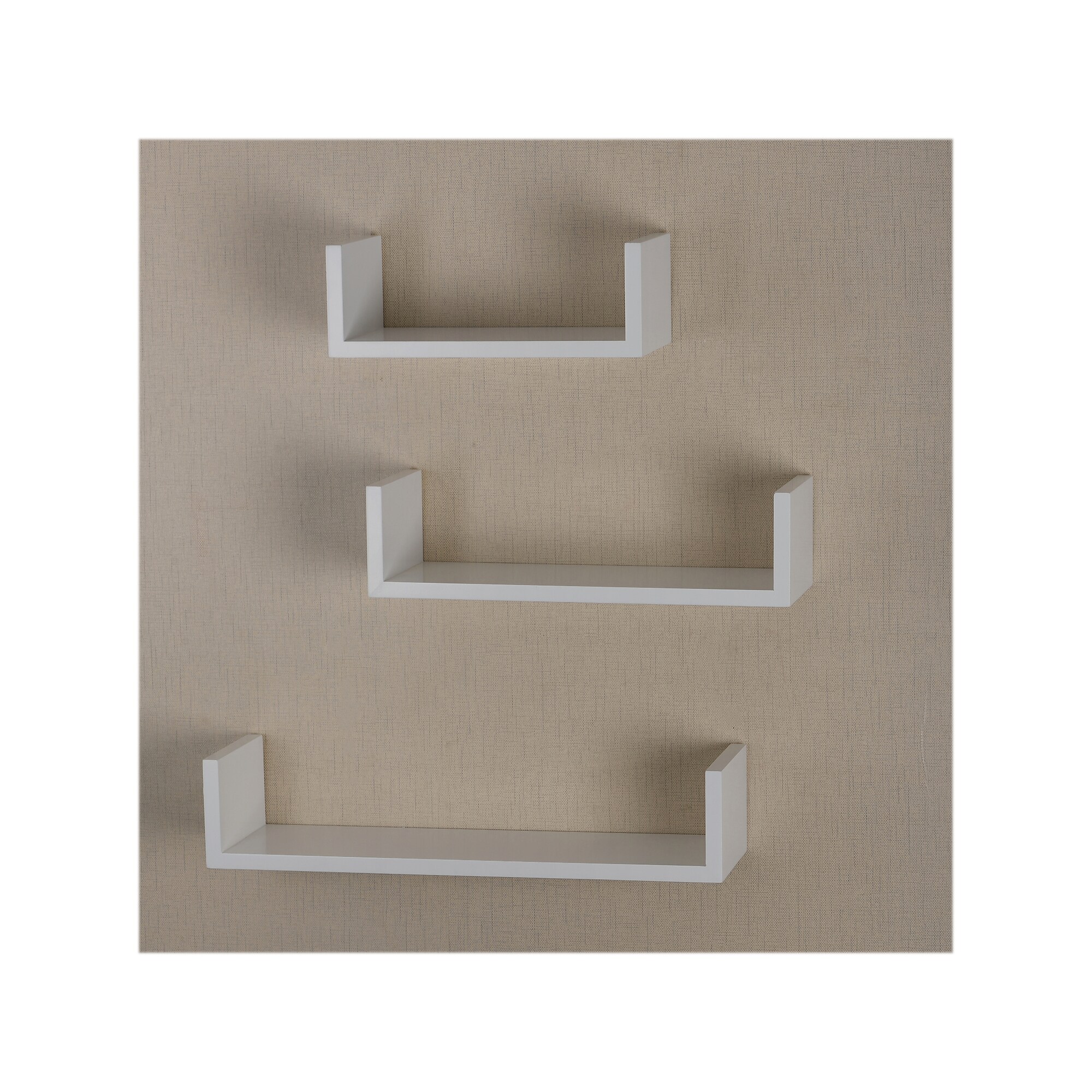 V-Light Wood Wall-Mounted Shelves, White, 3/Pack (VW161011W) Sansujyuku sansujyuku.com