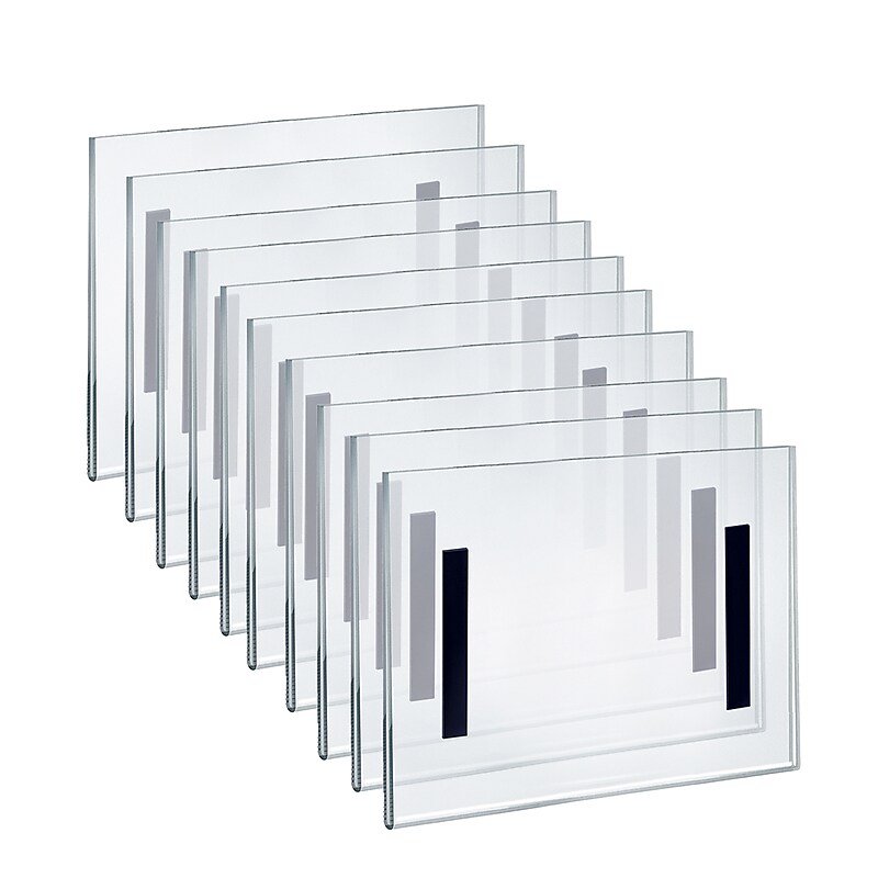 Azar Sign Holder, 10" x 8", Horizontal, Wall Mounted, Clear Acrylic, 10/Pack (129926) image 1