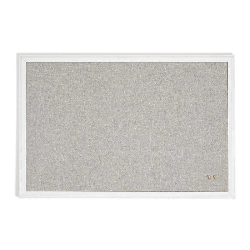 U Brands Linen Bulletin Board, White Frame, 30" x 20" (7081U00-01) image 1