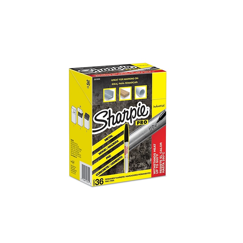 Sharpie Industrial Permanent Markers, Fine Tip, Black, 36/Pack (2003898) image 1