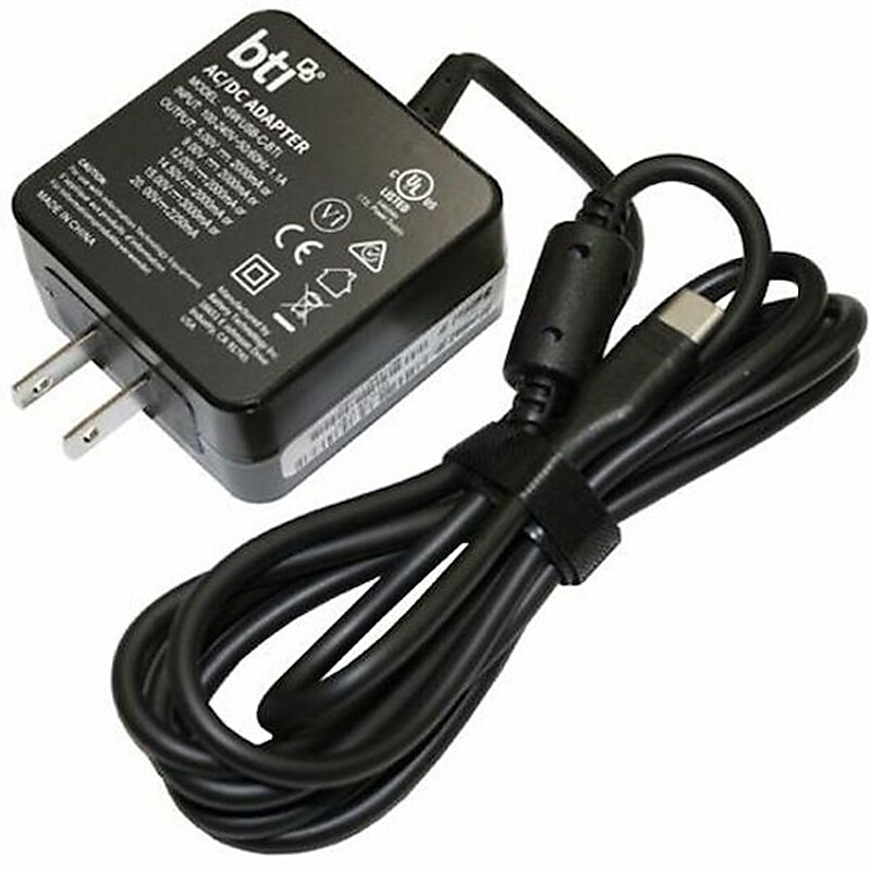 BTI 45W USB-C Laptop Adapter & Charger for Lenovo IdeaPad 3 CB-14IGL05 Laptop, Black (5A10W86293-BTI) image 1