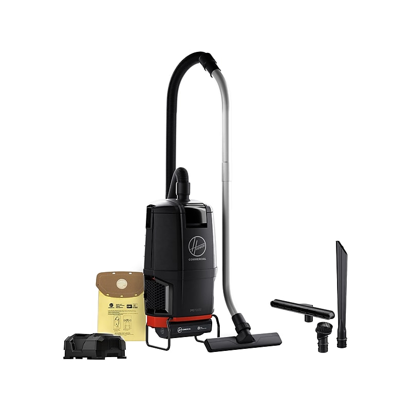 Hoover Commercial Cordless Backpack Vacuum, Black/Red (CH93600) image 1