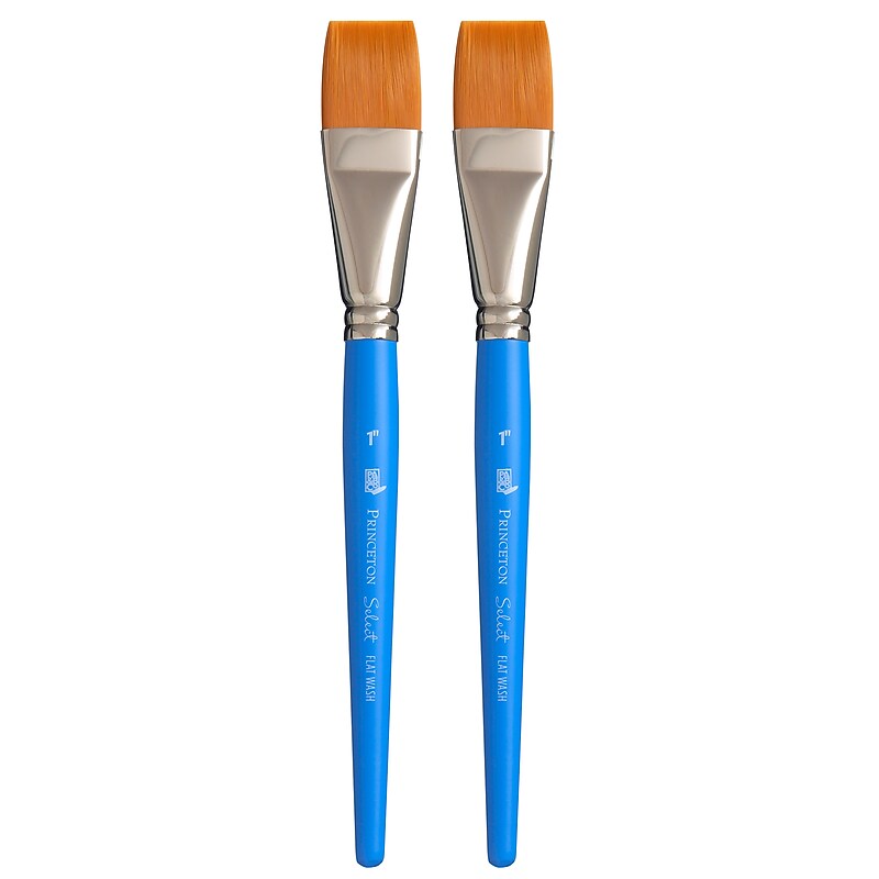 Princeton Select Artiste Mixed Media Synthetic Flat Wash Brush, 2/Pack (PBXP3750FW100-2) image 1