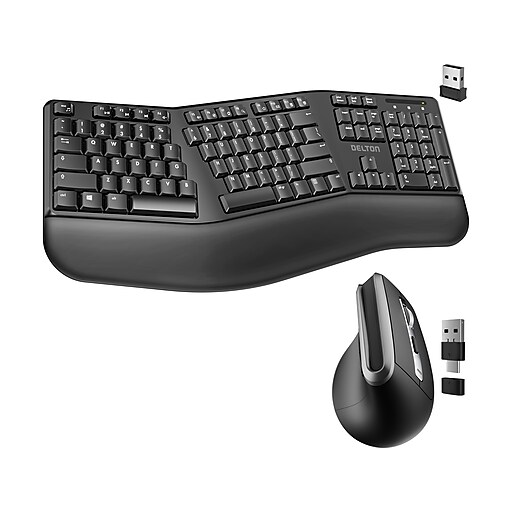 Delton G20 Wireless Ergonomic Computer Keyboard and Optical Mouse Combo