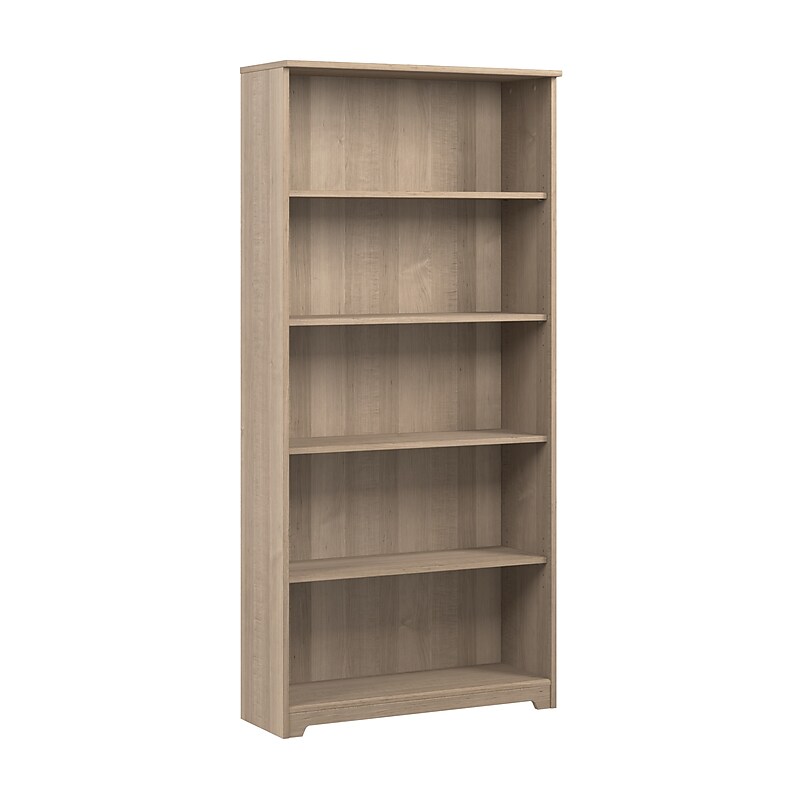 Bush Furniture Cabot 66"H 5-Shelf Bookcase with Adjustable Shelves, Ash Gray (WC31266) image 1