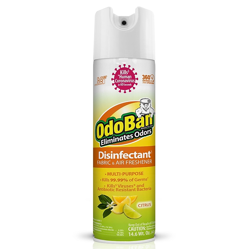 OdoBan Ready to Use Disinfectant Air Freshener & Deodorizer Spray, 14.6 oz., Citrus Scent (910601-14A) image 1