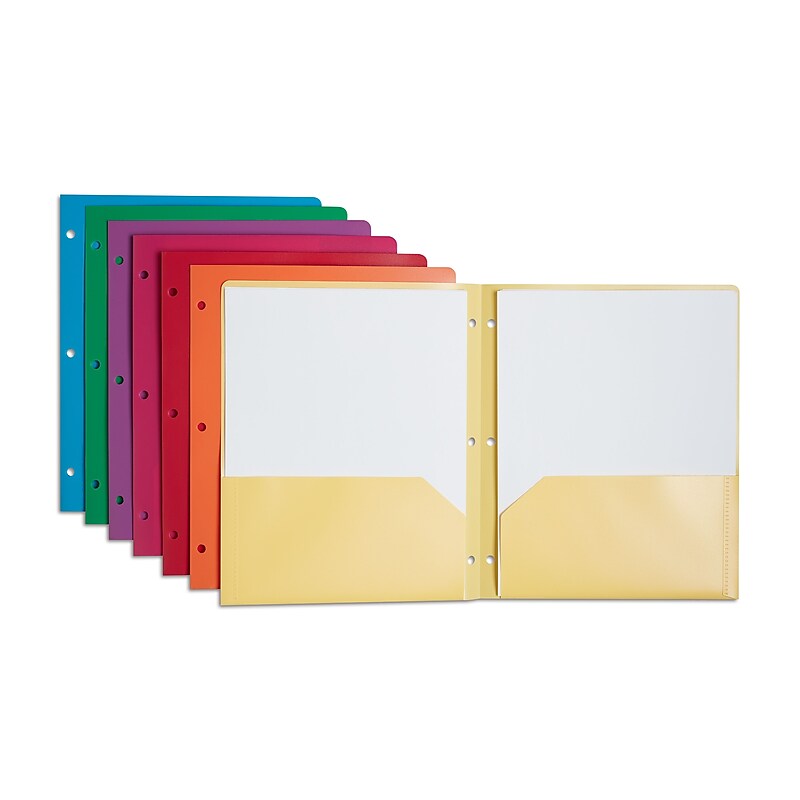 Staples 2-Pocket Plastic Presentation Folder, Each (ST55095-CC) image 1