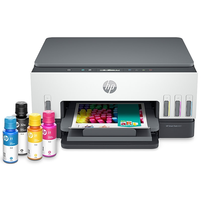 HP Smart Tank 6001 Wireless Color All-in-One Cartridge Free Ink Tank Printer, 3 Years of Ink Included, AI Enabled (2H0B9A) image 1