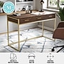 Martha Stewart Ollie 47"W Home Office Desk with 3 Drawers, Walnut/Polished Brass (ZGZP028BRGLD)~#|#~36016BA1-39BA-4EF8-9DA73BFCE6835304_sc7