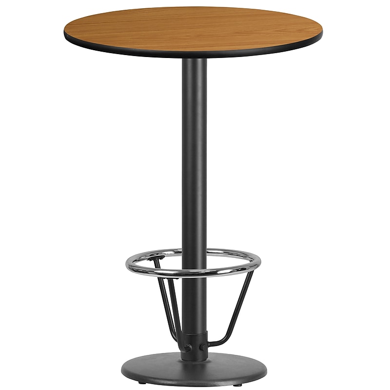 Flash Furniture 30" Round Laminate Table Top with Round Base, Natural (XURD30NTTR18B3F) image 1