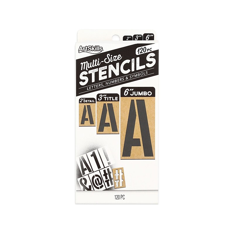 ArtSkills Multi-Size Stencils, Kraft, 120/Pack (PA-6236) image 1