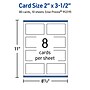 Avery Business Cards, 2" x 3-1/2", Glossy White, 80/Pack (95319)~#|#~36171A7A-2EFE-470F-9DC3D337AB5B016A_sc7