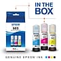 Epson T502 Cyan/Magenta/Yellow Standard Yield Ink Bottle, 3/Pack  (T502520-S)~#|#~362059BC-C06E-4B93-B82159E71CDE389D_sc7